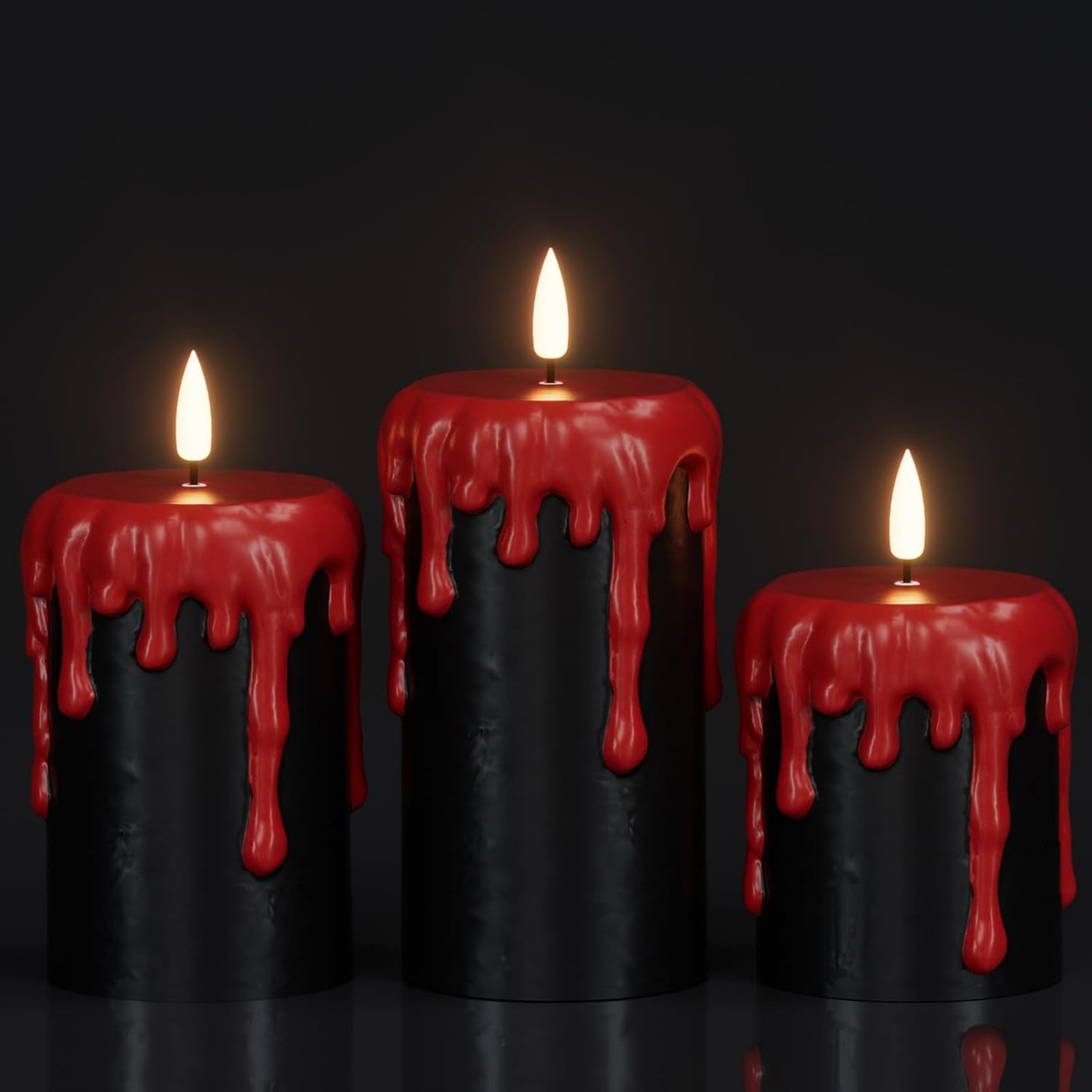 Halloween Flameless Candles, LED Flickering Battery Pillar Candles with 6H Timer and Pumpkin Decals, Spooky Fall Halloween Festival Party Decoration Set of 3 (D 3β X H 4β 5β 6β)