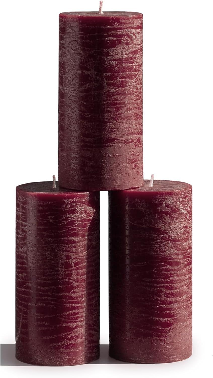 3X3 Pillar Candles Set of 3 - Rustic Unscented No Drip Bloody Candles for Halloween Decor, Parties, Gothic Décor