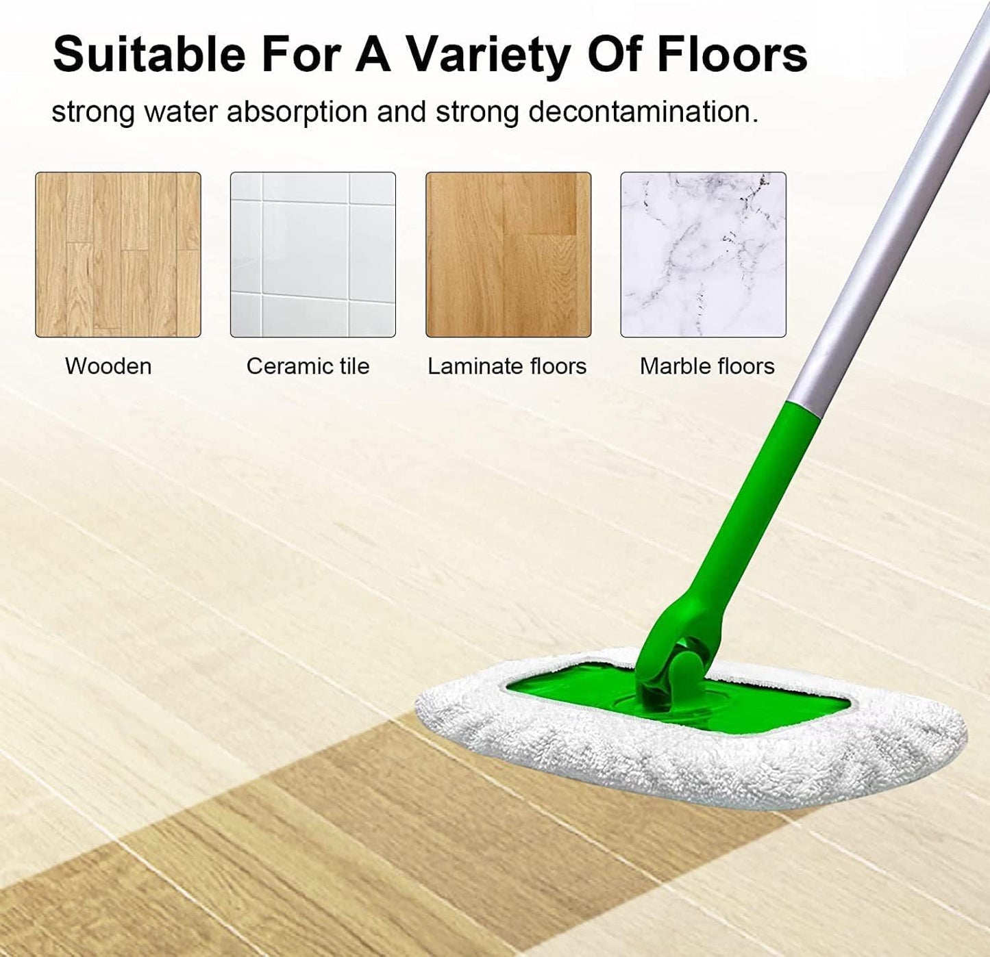 KMAKII Reusable Microfiber Mop Pads (4-Pack) – Wet & Dry Floor Cleaning Pads