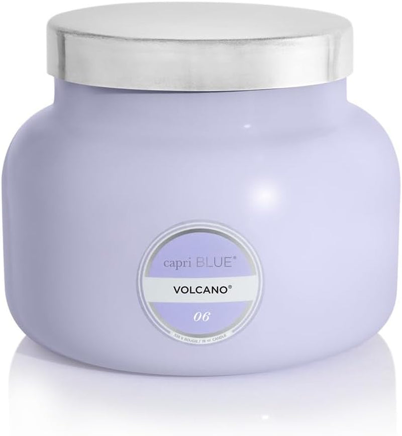 Volcano Scented Candles - Luxury Glass Jar Candles for Home Scented with Tropical Fruit & Sugared Citrus - Soy Wax Blend - Volcano - Black Color (8 Oz)