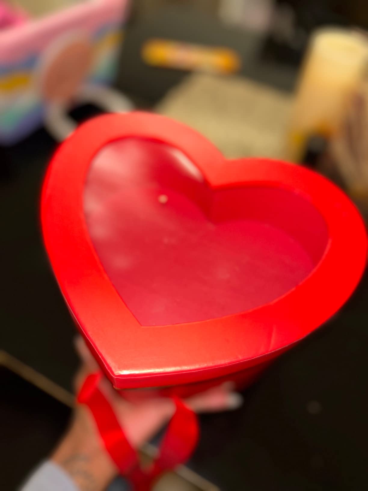 Zonon Heart-Shaped Gift Box – 2-Tier Rotating Flower & Chocolate Box (3pcs)