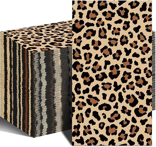 100PCS Leopard Print Guest Napkins – Disposable Towels for Events