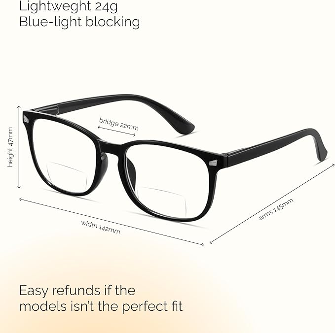 CCVOO 5-Pack Reading Glasses – Blue Light + Bifocal