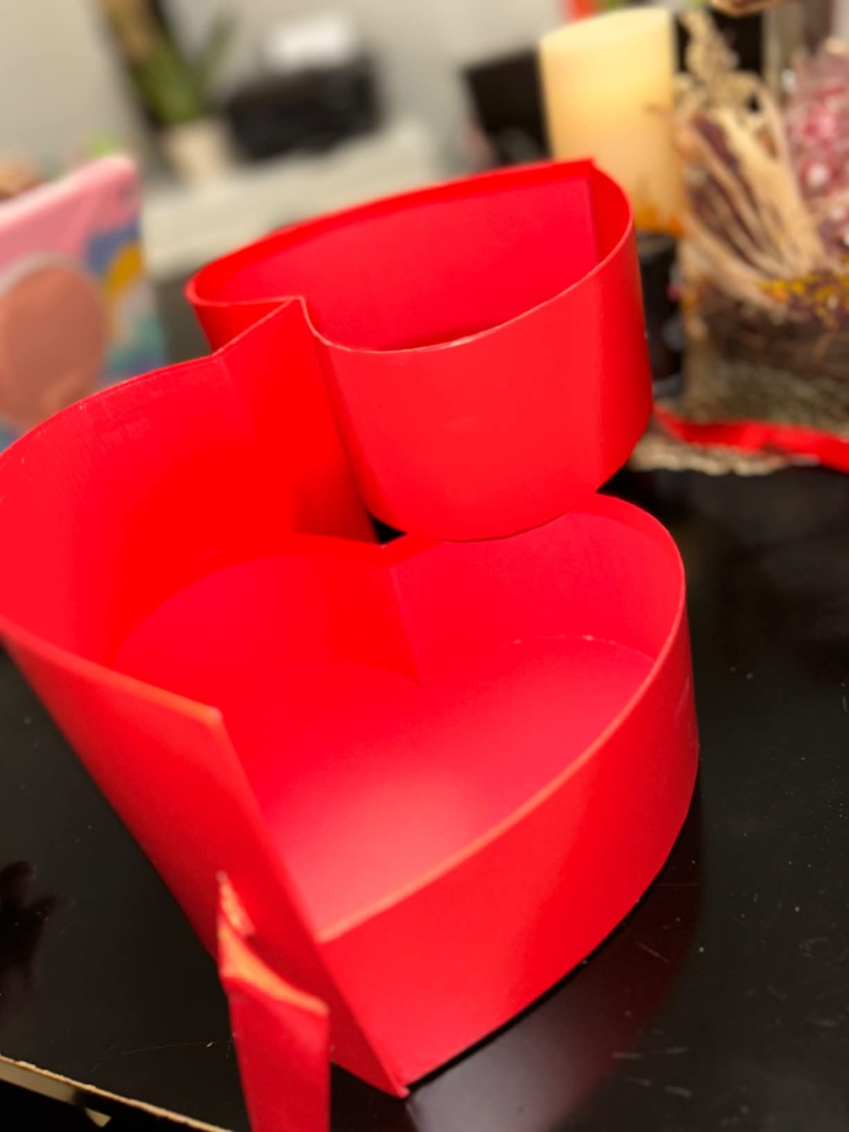 Zonon Heart-Shaped Gift Box – 2-Tier Rotating Flower & Chocolate Box (3pcs)