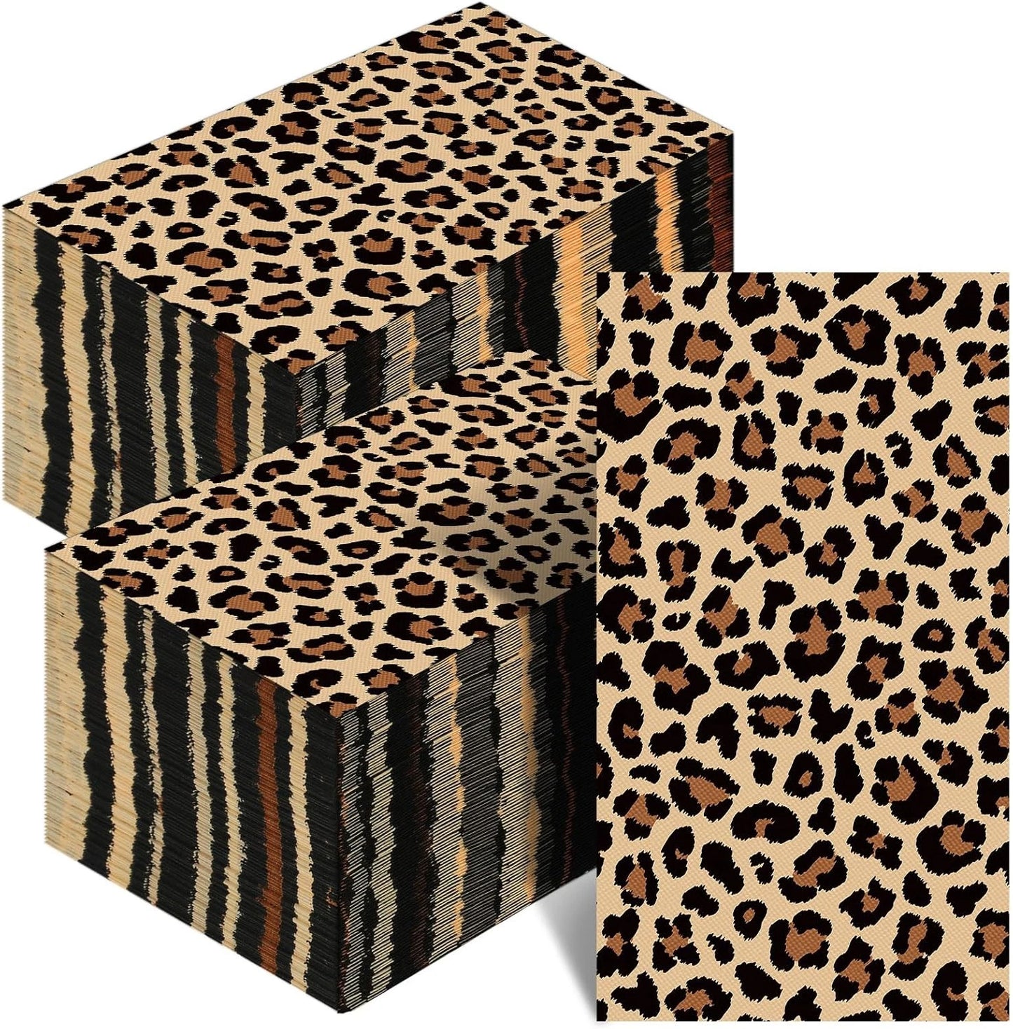 100PCS Leopard Print Guest Napkins – Disposable Towels for Events