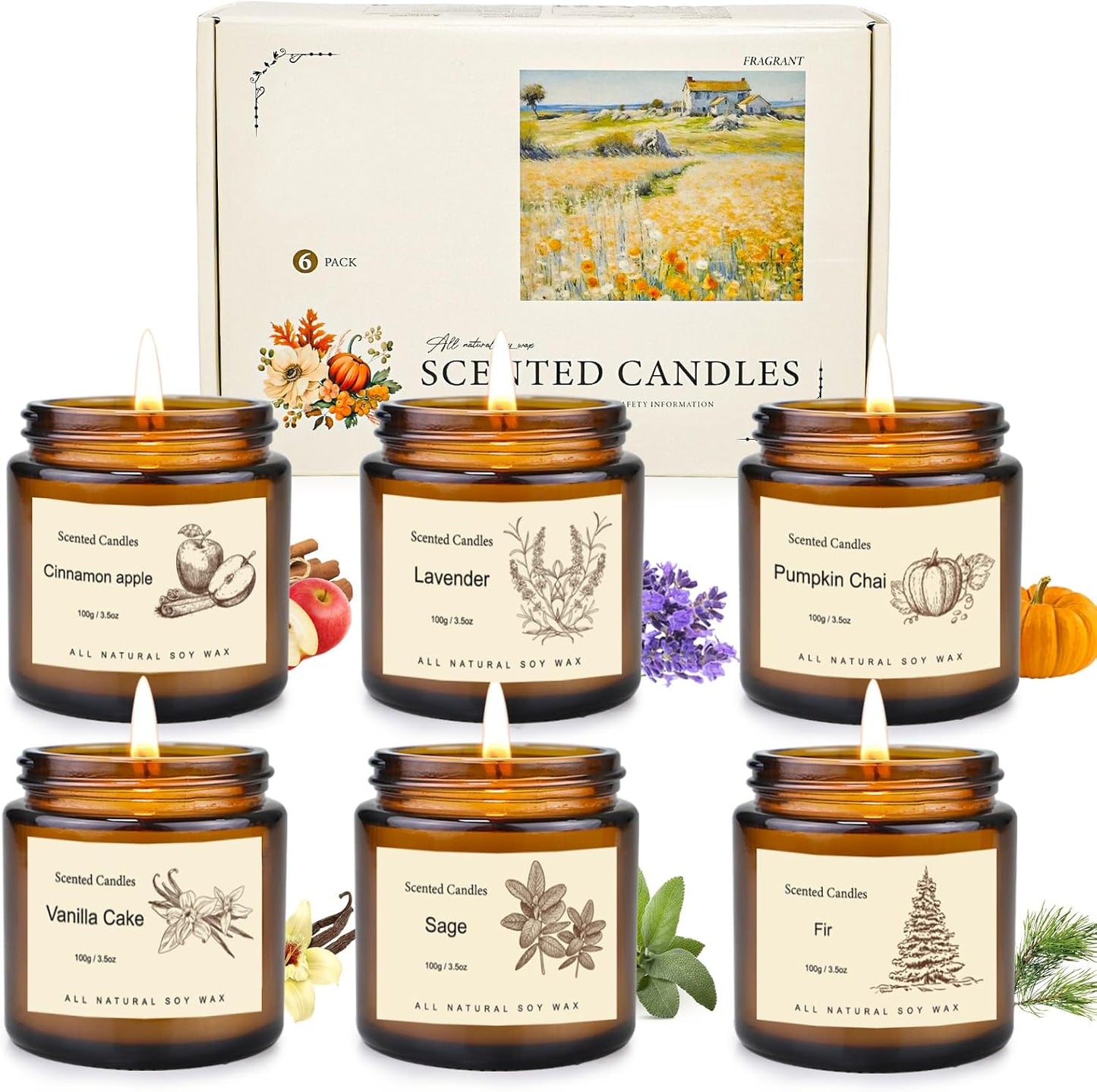 Scented Candle Gifts for Women, 4 Pack 4.4 Oz Aromatherapy Candles, Stocking Stuffers for Women, Stress Relief Gifts for Girlfriend, Teacher, Mom, Anniversary, Birthday, Christmas Gift