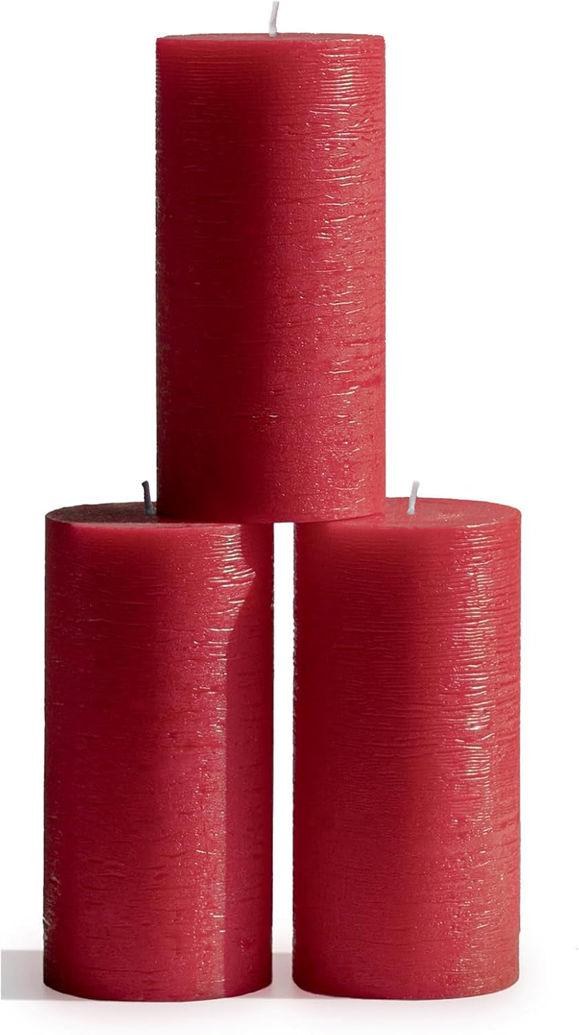 3X3 Pillar Candles Set of 3 - Rustic Unscented No Drip Bloody Candles for Halloween Decor, Parties, Gothic Décor