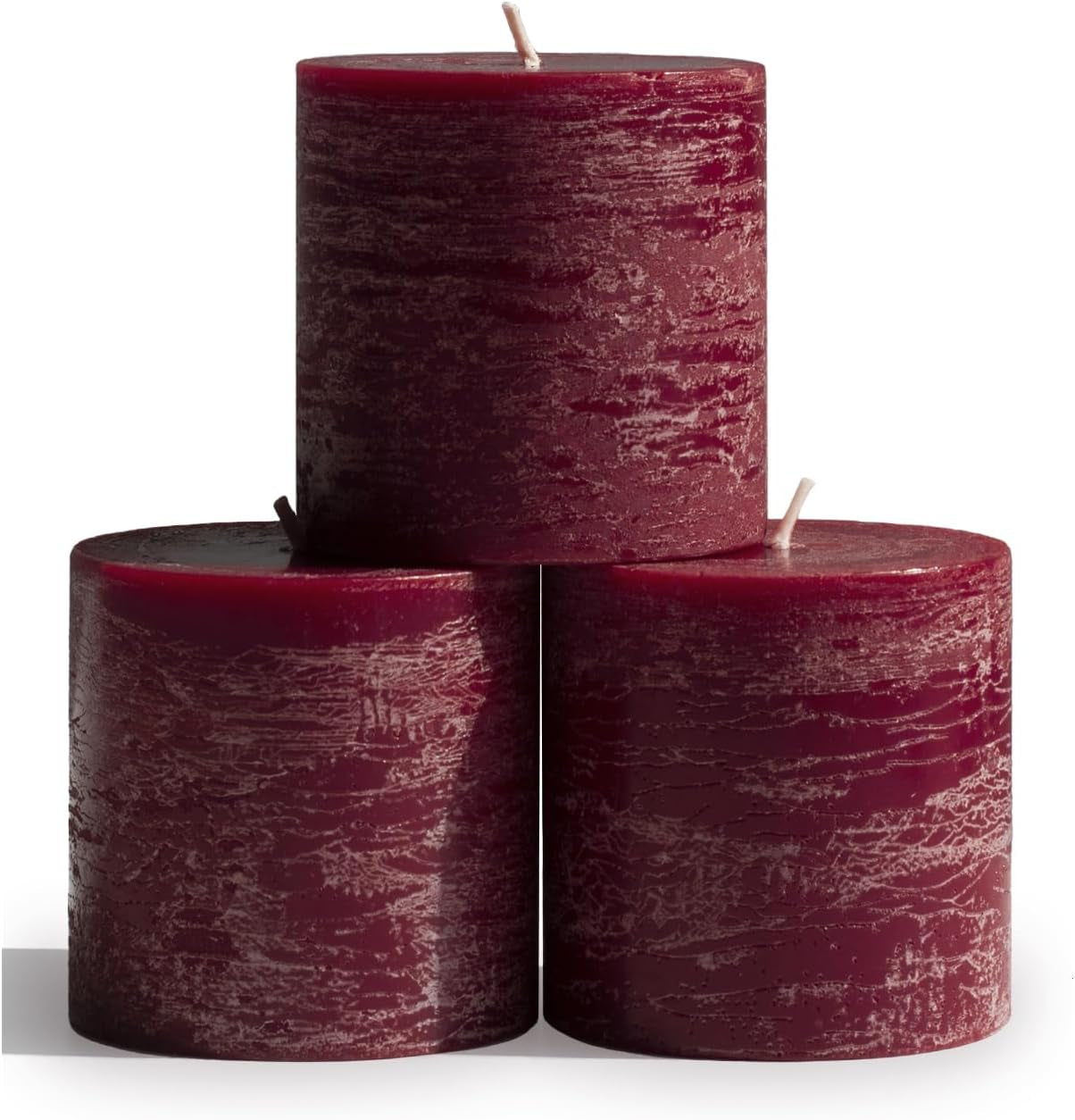 3X3 Pillar Candles Set of 3 - Rustic Unscented No Drip Bloody Candles for Halloween Decor, Parties, Gothic Décor