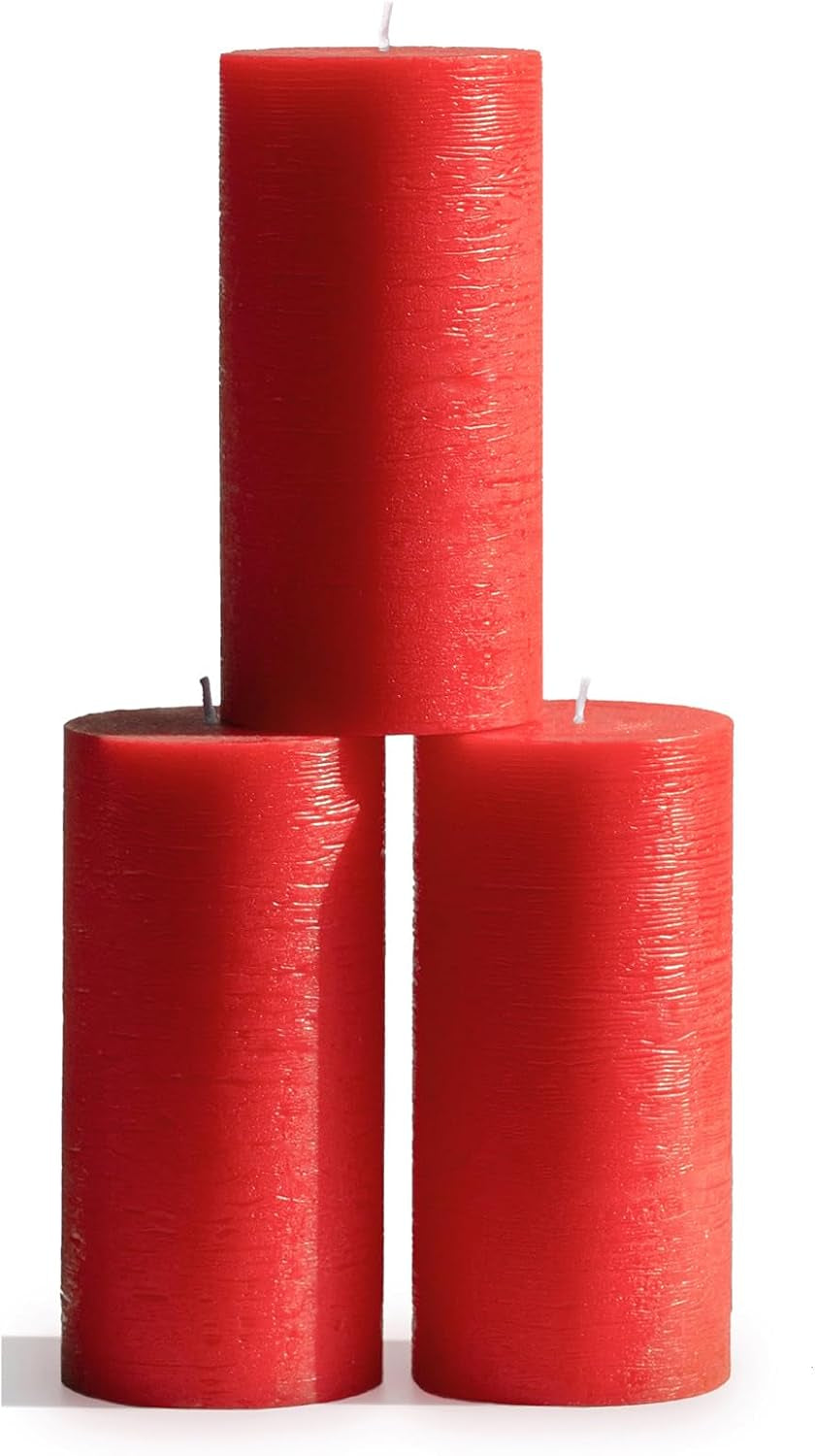 3X3 Pillar Candles Set of 3 - Rustic Unscented No Drip Bloody Candles for Halloween Decor, Parties, Gothic Décor