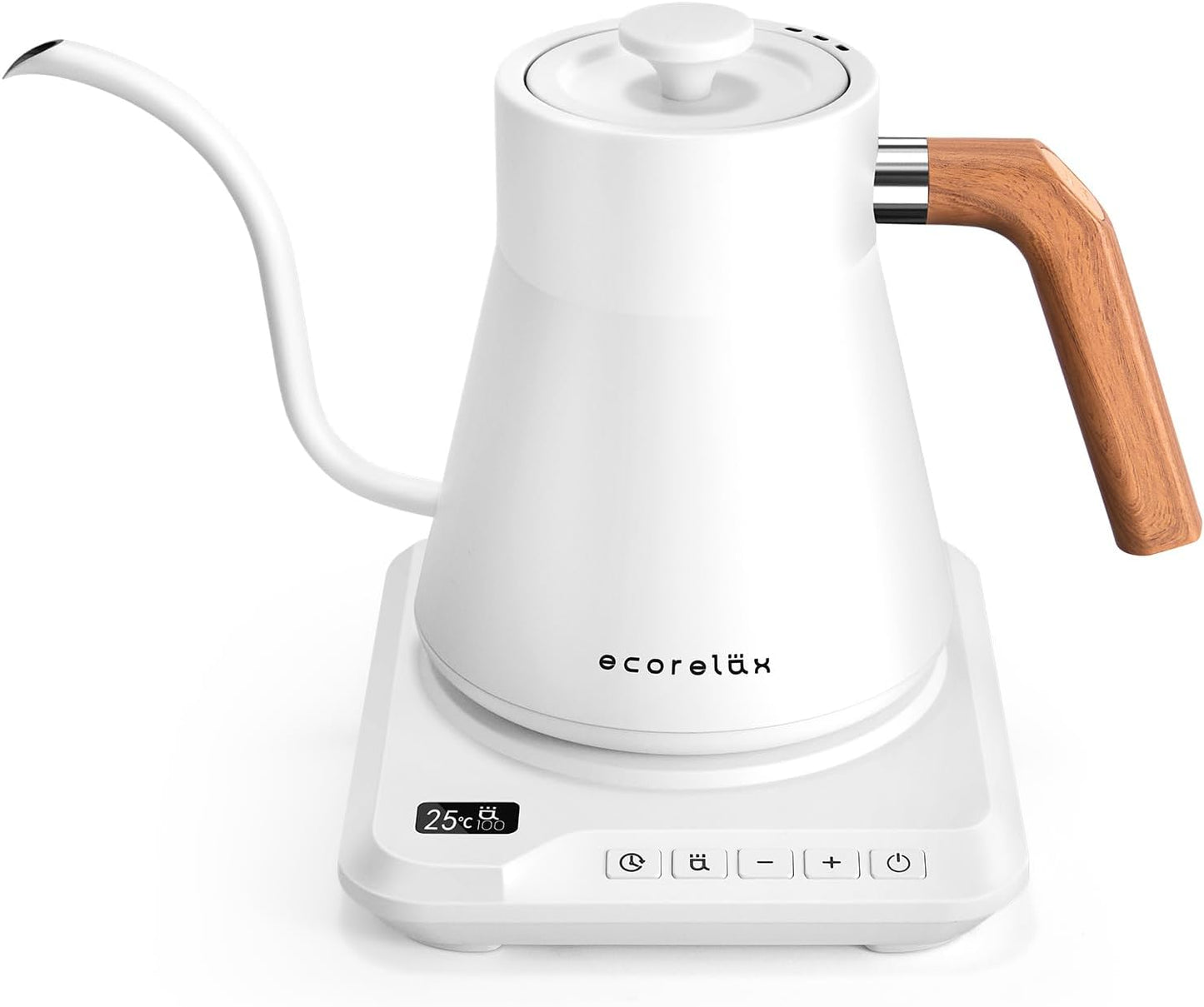 Gooseneck Electric Kettle, ±1℉ Temperature Control Pour over Kettle for Coffee, Tea & Water, Stainless Steel 1200 W Keep Warm OLED Display 1 L (Black)