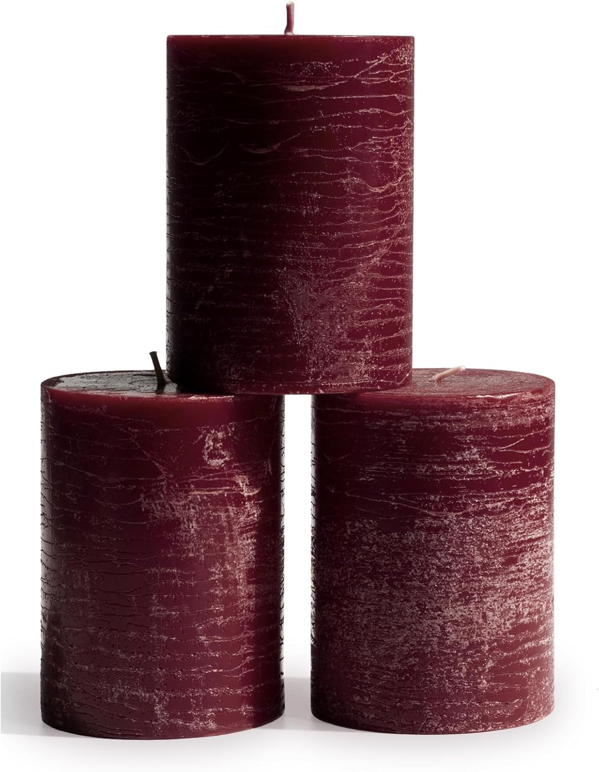 3X3 Pillar Candles Set of 3 - Rustic Unscented No Drip Bloody Candles for Halloween Decor, Parties, Gothic Décor