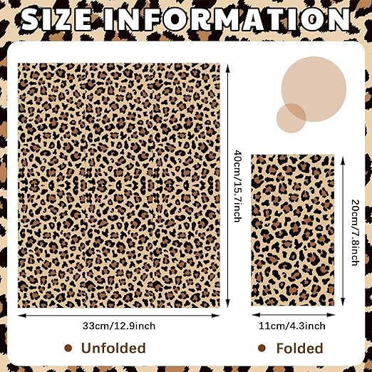 100PCS Leopard Print Guest Napkins – Disposable Towels for Events