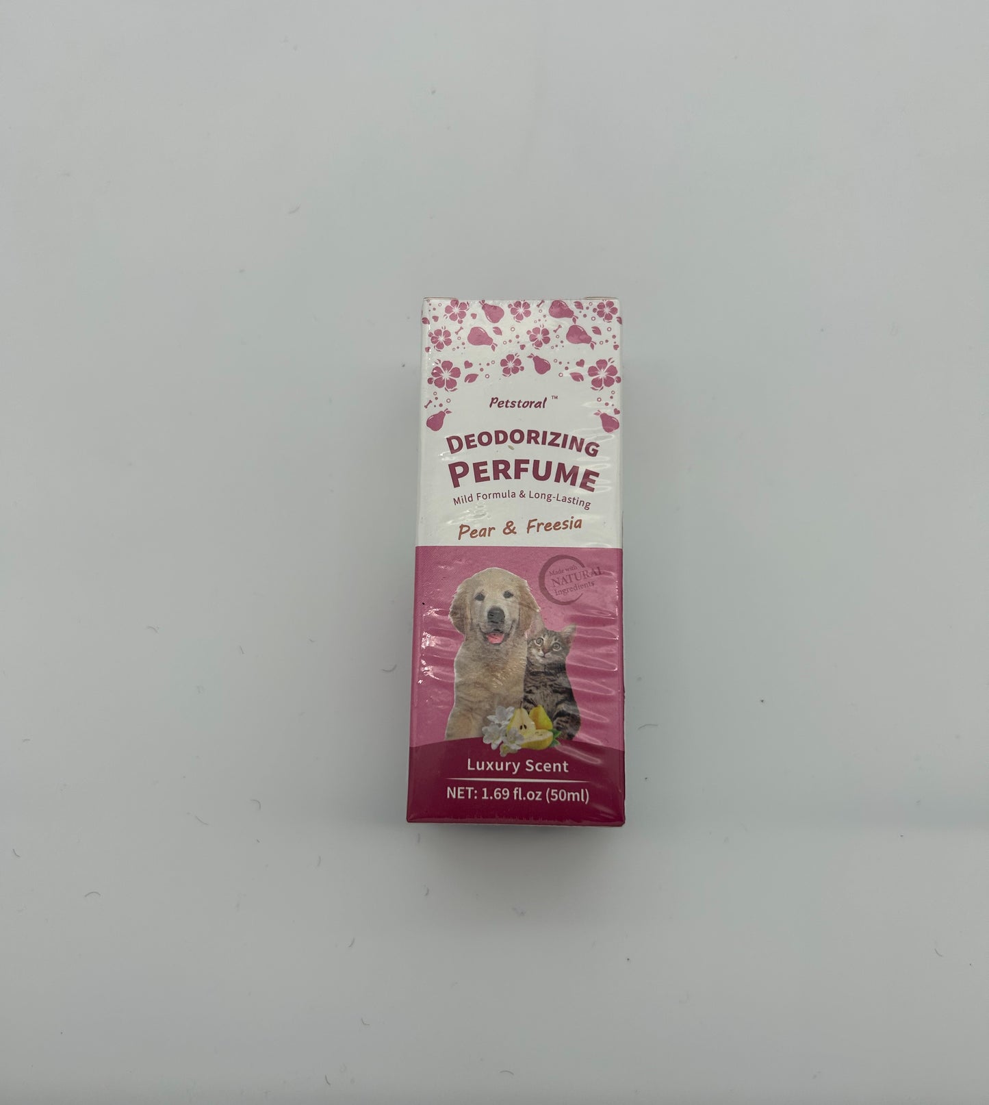 Luxury Pet Deodorizing Perfume Spray – Long-Lasting Pear & Freesia Scent (1.69 fl oz)