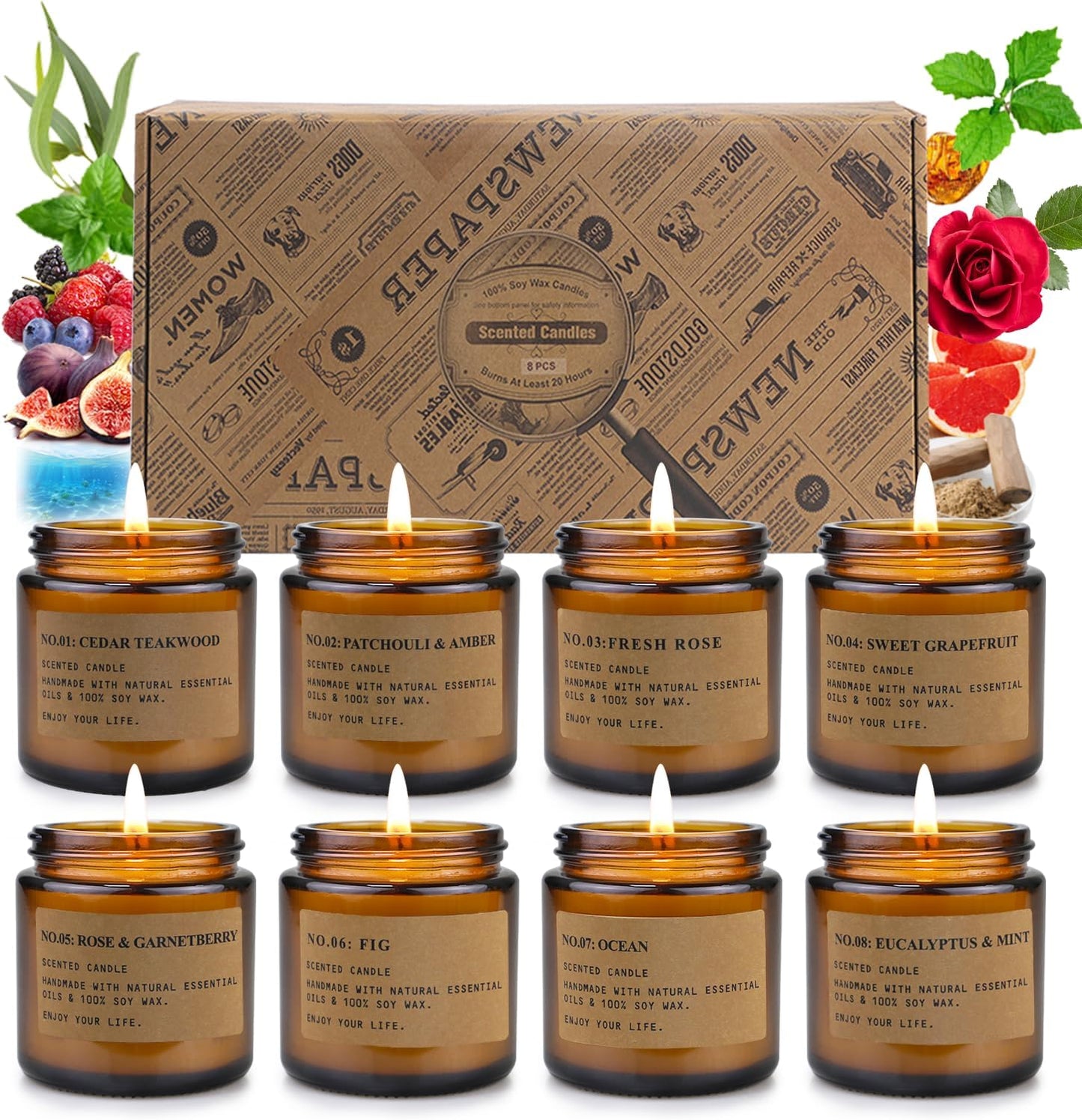 Scented Candle Gifts for Women, 4 Pack 4.4 Oz Aromatherapy Candles, Stocking Stuffers for Women, Stress Relief Gifts for Girlfriend, Teacher, Mom, Anniversary, Birthday, Christmas Gift
