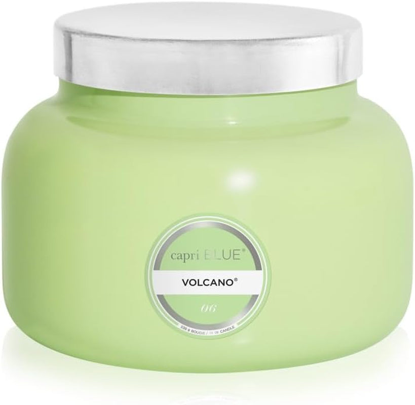 Volcano Scented Candles - Luxury Glass Jar Candles for Home Scented with Tropical Fruit & Sugared Citrus - Soy Wax Blend -  Volcano - Black Color (8 Oz)