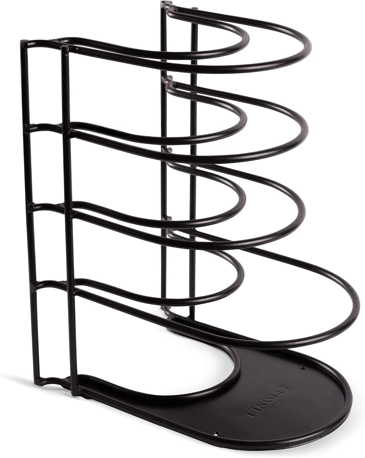 Heavy Duty Pots and Pans Organizer - Extra Large 5-Tier Rack - Holds Cast Iron Skillets, Dutch Oven - Durable Construction - Space Saving Kitchen Storage - No Assembly Required - Black 15.4"