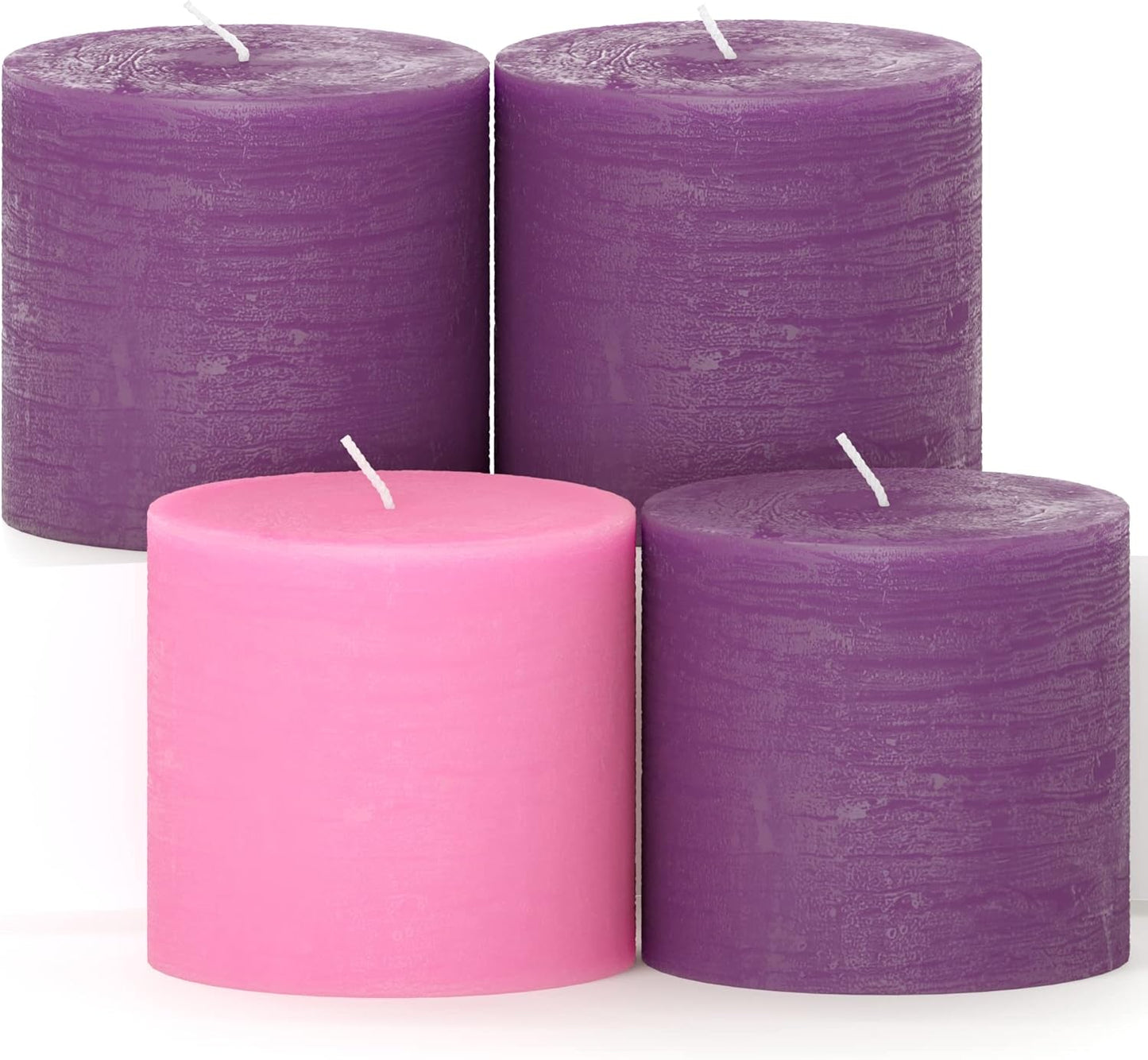 3X3 Pillar Candles Set of 3 - Rustic Unscented No Drip Bloody Candles for Halloween Decor, Parties, Gothic Décor